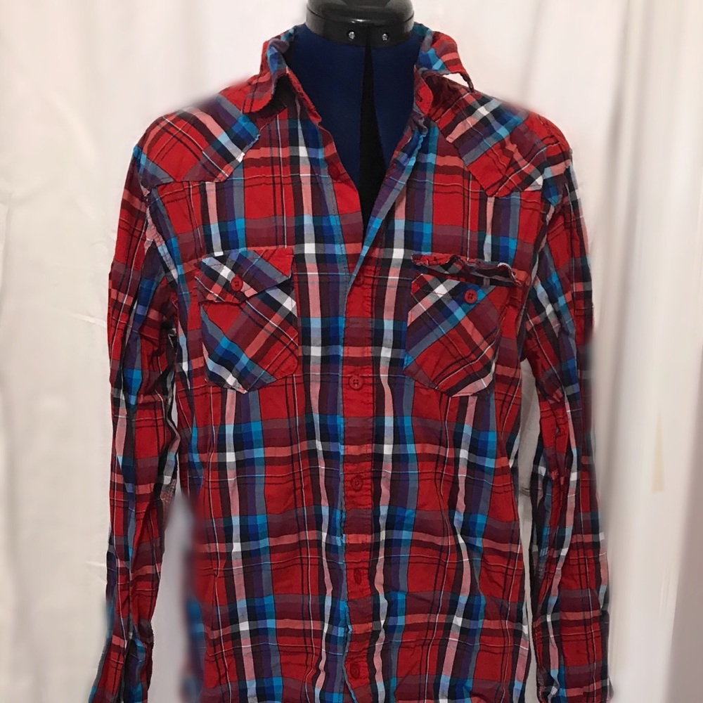 Aeropostale Red Plaid Button Down